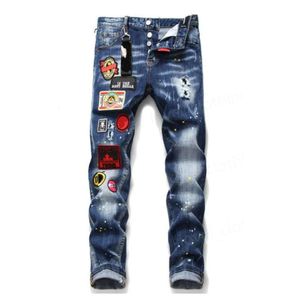 2023 Designer dżinsy mody w trudnej sytuacji Riedzony motocyklista Slim Fit Motorcycle Denim dla Mężczyzn Najwyższą jakość mody Jean Mans Pants pour hommes a12