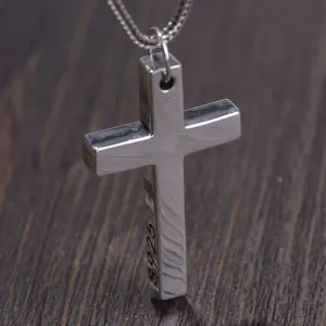 Necklace S925 Sterling Silver Minimalist Bright Cross Pendant for Wome Men Lover Pure Silver Fashion Christian Jewelry Chain Accessories