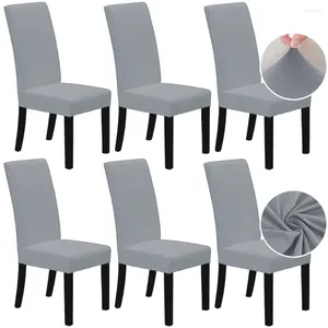 Chair Covers Solid Cover Dining Room Elastic Spandex Seat Anti-dust Kitchen Cushion For Banquet Restaurant