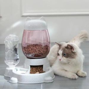 Alimentatore automatico per animali domestici da 2 litri con conservazione di cibo secco Distributore di acqua e cibo per gatti 2 IN 1 Ciotola per acqua potabile per cani Fontana per gatti