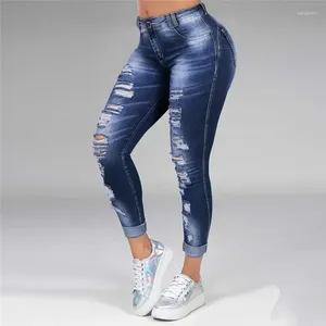 Kadın Kotları Vintage Kadın Kore Yüksek Bel İçi Bleachsed Skinny Denim Pantolon 2024 Büyük Boy Yemeli Yırtık Siyah Mavi Kalem