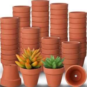 80st små mini 13 Terracotta Pot Clay Ceramic Pottery Planter Cactus Flower Nursery Terra Cotta Pots With Drainage Hole 240122