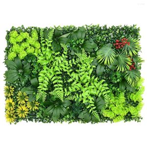 Decorative Flowers Artificial Plant Wall Panel Decoration Reusable Grass Backrest Plastic Board Garden Fake Green Plants Hanging Fence