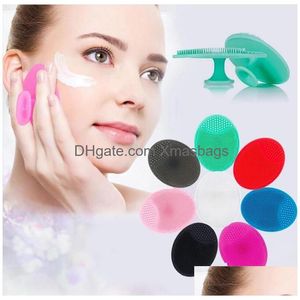 Bath Brushes Sponges Scrubbers Soft Sile Face Cleansing Brush Beauty Facial Washing Pad Exfoliating Blackhead Deep Cleaning Mas B Dhx53