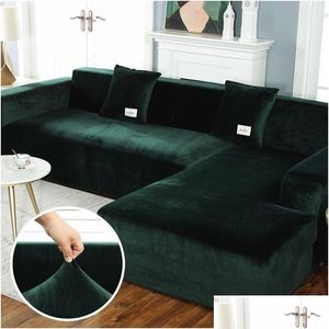 Chair Covers Ers P Sofa Er Veet Elastic Leather Corner Sectional For Living Room Couch Set Armchair L Shape Seat Slipers Drop Delivery Ot8Ky