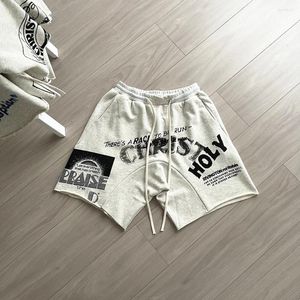 Calças masculinas sapo deriva streetwear y2k rrr123 solto baggy curto moletom carga shorts de basquete