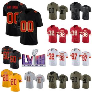 Super Bowls LVIII Fotboll 87 Travis Kelce Jersey 11 Marquez Valdes-Scantling 84 Justin Watson 32 Nick Bolton 38 Ljarius Sneed Willie Gay Justin Reid Man Woman Youth