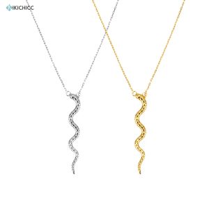 Collana Kikichicc 925 Sterling Silver Snake Snake Grande collana Grande catena lunga Womne Rock Punk Dichiarazione di gioielli Miglior Gift Jewellry