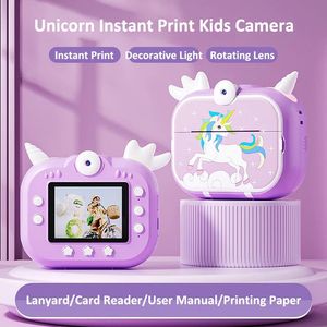 2.4 inç IPS Anında Baskı Dijital Kamera Çocuklar için Sıfır Mürekkep Baskı Kağıdı ile Toddler Kamera 48m Piksel Çocuk Oyuncak Kamera Noel Doğum Günü Çocuk Kamera