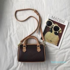 Ganz neue Mini-Boston-Taschen aus Segeltuch, echtes Leder, Damen-Umhängetasche, Handy-Geldbörse, modische Umhängetasche, Nano-Kissen-Umhängetasche, Hand261S