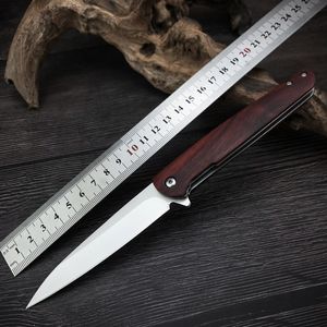 Multi function Folding Camping Knife Stainless Steel Hunting Knifes Wood Handle Survival Pocket Knives Outdoor Cutlery Blades Paring Cutter