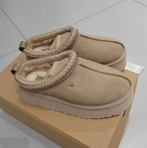 2024 Tasman Slippers Tazz mustard seed Chestnut Fur Slides Sheepskin Classic Ultra Mini Platform Boot Winter Women Men Slip-on Shoes Suede Upper Wool Fall AAA