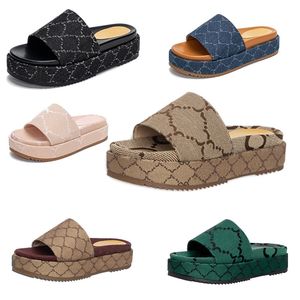 منصة مصممة شريحة Slide Sandals Women Luxury Slides Slippers Fashion Massion Flip Flops Slipper Female Flat Flat Summer Sandlal مع Fox Pox Hot Beach Flats