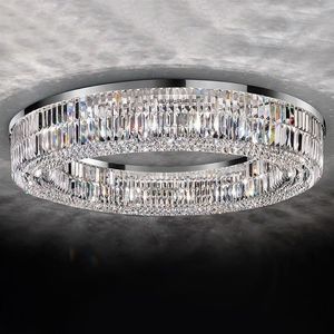 Moderna vardagsrumskronor Round Square Rectangle Chrome Hanging Light Fixtures Crystal Tak ljuskrona för sovrum199Z