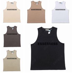 Ess Mens Tank Top T Shirt Trail Üç Boyutlu Yazı Saf Pamuklu Lady Sport Rahat Gevşek Gevşek Sokak Kolsuz Yelek AB Boyutu S-XL 32