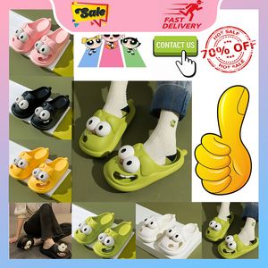 Designer Casual Platform Big Eyed Cute Hole Slippers Män Kvinna anti Slip slitage- andas lågklippta mjuka sulor Sandaler platt enkel cool sommarstrand toffel