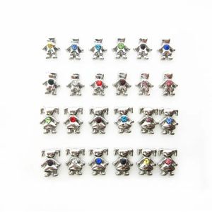 Rings Hot Selling 120pcs Boy and Gril Birthstone Floating Charms Living Glass Memory Floating Lockets Charms Diy Jewelry Charm