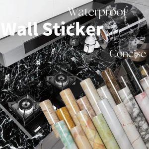 Waterproof Wallpaper Marble Self Adhesive Vinyl Film Wall Stickers Bathroom Kitchen Cupboard Room Decoration Decal 240123