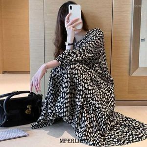 Casual Dresses Plus Size 6XL 150KG Flower Print Dress Pretty Spring Women Floral Loose Long Sleeve Maxi Su