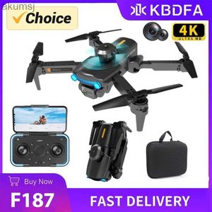 Дроны KBDFA Новый F187 Pro Drone 4K HD Двойная камера с фиксированной высотой Предотвращение препятствий 2,4 ГГц Wi-Fi Fpv Складной квадрокоптер RC Дрон Игрушки Подарок YQ240129