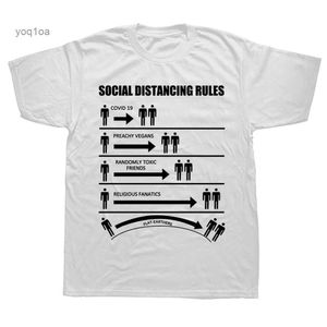 Homens camisetas Novidade Regras de Distanciamento Social Engraçado Terra Plana Camisetas Streetwear Manga Curta Presentes de Aniversário Estilo de Verão T-shirt Homens