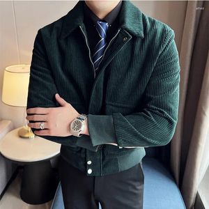 Jaquetas masculinas masculino fino ajuste curto moda casaco de negócios hombre jaqueta de cor sólida 2024 outono inverno quente veludo casual