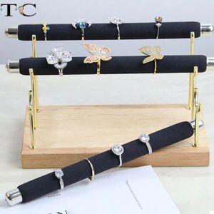 Bangle ELEGANT MELDELETS RING smycken Display Stand Förpackningssmycken Tool Träsmycken Display Stand Stand Stand Stand