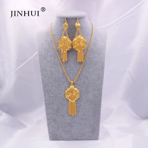 CAMBINO ARABIA SAUDI Arabia Gold Gioielli set per le orecchie da collana Etiopia da donna per donne