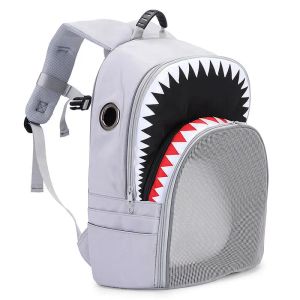 Carriers New Dog Carrier Shark Shape Pet Cat Dog Bag Outdoor Breathable Dog Carring Backpack Mesh Bags Small Teddy Yorkies Dogs Cats