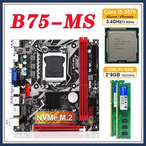 Płyty główne B75-MS Mini ITX zestaw płyty głównej z i5 3570 procesorem LGA 1155 2 8GB 16GB 1600 MHz DDR3 REC RAM Obsługa USB3.0 SATA3.0 NVME