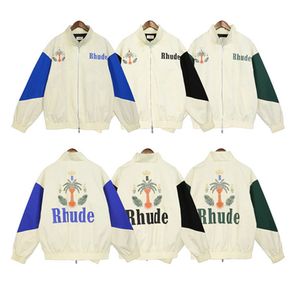 Stilista di marca Rhude giacche Primavera Autunno Casual da uomo Rhude Giacca a vento Giacca da esterno impermeabile da uomo con cappuccio giacca varsity da uomo con cappuccio TAGLIA USA