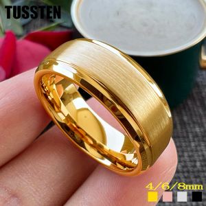 バンドドロップシッピングTussten 4mm/6mm/8mm Tungsten Carbide Rings for Men女性