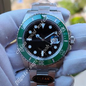 Orologio di fabbrica di Mend Clean 41 mm Cal 3235 Movimento automatico Lunetta in ceramica verde Quadrante nero Uomo Acciaio 904L Riserva di carica Zaffiro 247f