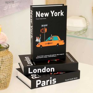 Other Table Decoration Accessories New York Paris Fake Books Home Hotel Club Fashion Decorative Living Room Coffee Ornaments Box YQ240129