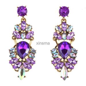 Stud Boho Ethnic Water Crystal drop örhängen Kvinnsmycken Geometriska uttalande Långt dingla örhänge Femme Indian Big Earring YQ240129