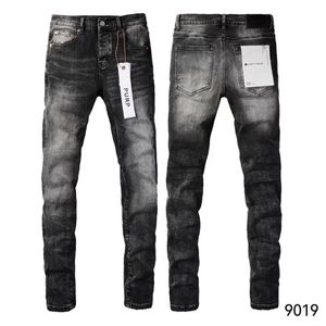 Jeans viola di alta qualità Jeans da uomo Jeans firmati Pantaloni neri da uomo Pantaloni sportivi casual da strada retrò Pantaloni da jogging 9019