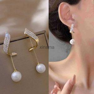 Stud 2023 Neue Klassische Elegante Imitation Perle Baumeln Ohrringe Frauen Kristall Lange Quaste Exquisite Tropfen Ohrring Hochzeit Schmuck Geschenk YQ240129