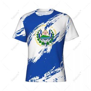 Erkek Tişörtleri Özel Adı Nunber El Salvador Bayrağı Renk Erkekler Sıkı Spor T-Shirt Kadınlar Futbol Futbol Taraftarları İçin Jersey