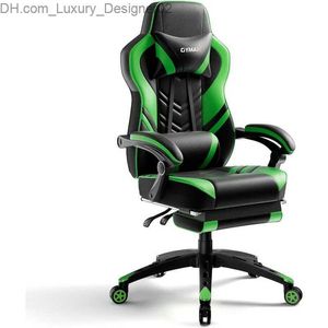 Andra möbler PowerStone Gaming Chair Video Game Chair med fotstöd och ländryggstöd Racing Style Pu Leather Computer Chair Ergonomic Q240130