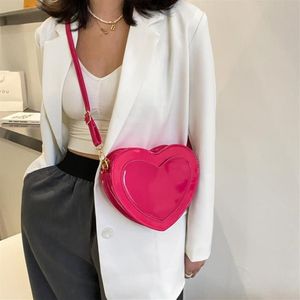 Borse a tracolla Borsa in gelatina trasparente da donna estiva Borsa a tracolla da donna color caramello Catena di moda a forma di cuore Messenger femminile171p