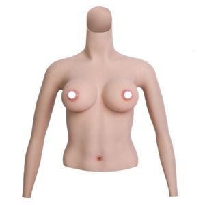 Acessórios de fantasia Acessórios de fantasia 4ª geração peitoral de silicone crossdresser halfbody com braços d copo peitos falsos artificiais shemale