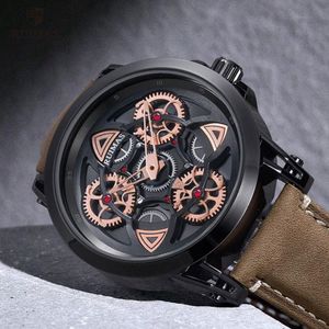 Ruimas Military Quartz Watches Men Luxury Leather Waterproof Wristwatch Sports Watch Man Clock Top Brand Relogios Masculino 550246C