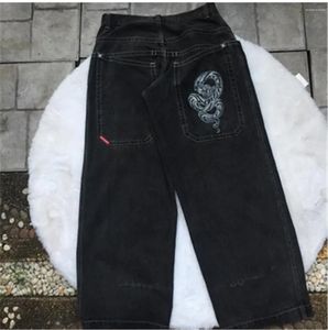 Модные мужские джинсы, уличная одежда JNCO Y2k, хип-хоп, мультяшный графический принт, винтажные мешковатые черные брюки, мужские и женские широкие брюки с высокой талией