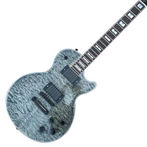 Loja personalizada, feita na China, LP guitarra elétrica personalizada de alta qualidade, hardware preto, escala de jacarandá, frete grátis