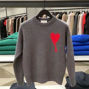 Designerski sweter amis sweter swetra kardigan dzianina v okrągła szyja wysoka kołnierz Kobiet mody litera biała czarna odzież z długim rękawem