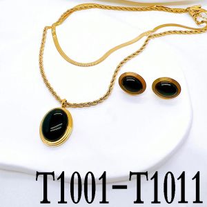 Uppsättningar 2023 Classic Fashion Cute Necklace Earring Jewelry Set för flickväns födelsedagspresent Souvenir T1001T1011