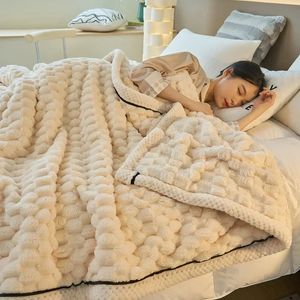 Blanket Autumn Warm Velvet Blanket for Bed Soft Fluffy Comfortable Coral Velvet Throw Blanket Sofa Single Double Blanket Warmth 240118