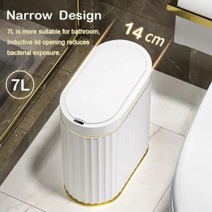 Narrow 79L Smart Sensor Trash Can Kitchen Food Waste Recycle Bin Toilet Wastebasket Garbage Storage Bucket Bathroom Accessories 240119 basket