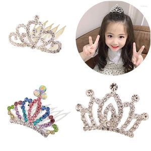 Accessori per capelli Ncmama Pettine di cristallo da principessa carina per bambina Fasce per corona di strass Clip per feste di ballo di fine anno