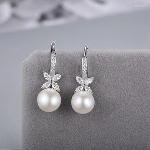 Dangle Earrings Fine Jewelry Genuine 925 Sterling Silver Butterfly Luxury Pearl Earring For Women Wedding Gifts